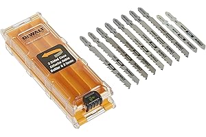 DEWALT Jigsaw Blades Set with Case, T-Shank, 10-Piece (DW3741C)