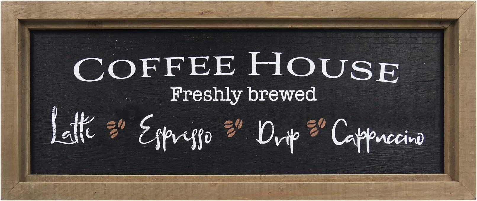 NIKKY HOME 16" x 6" Wood Framed Coffee House Wall Sign Bar Decor