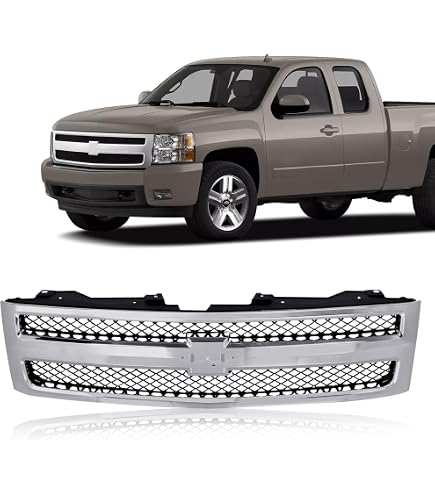 APS Premium Black Stainless Steel Mesh Grille For 2007-2013 Chevy Silverado 1500 (Upper, With Shell)