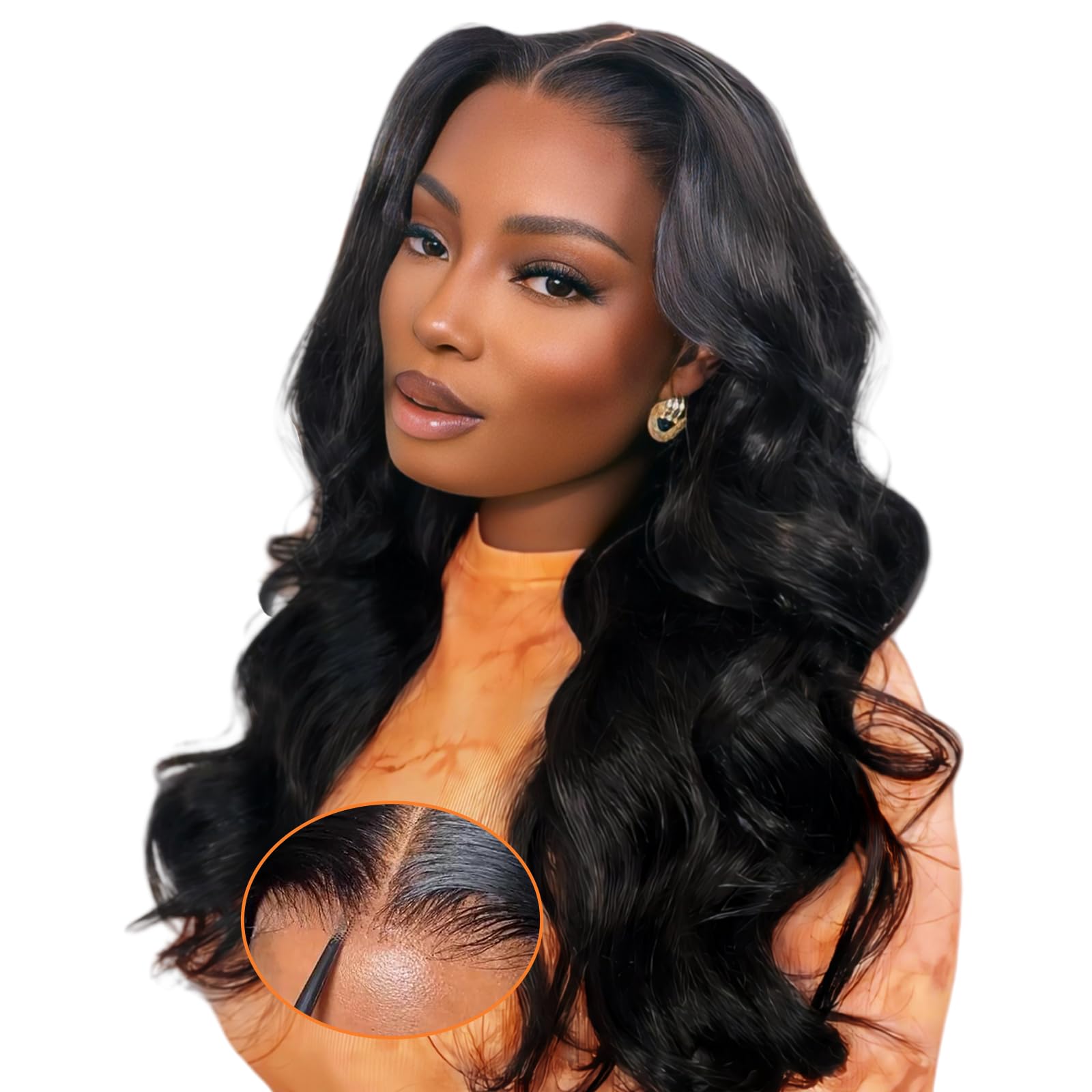 Oxeyegirl 24 Inch Body Wave Human Hair Wig for Women,9X6 Lace 200% Density Glueless Wig Human Hair Pre Plucked Pre Cut,Wear and Go Glueless Lace Front Wigs Brazilian Human Hairs with Natural Hairline — image 1