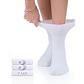 Hugh Ugoli Women's Rayon Ankle Loose Fit Diabetic Socks, Soft, Seamless Toe, Wide Stretchy, Non-Binding Top, 3-6 Pairs