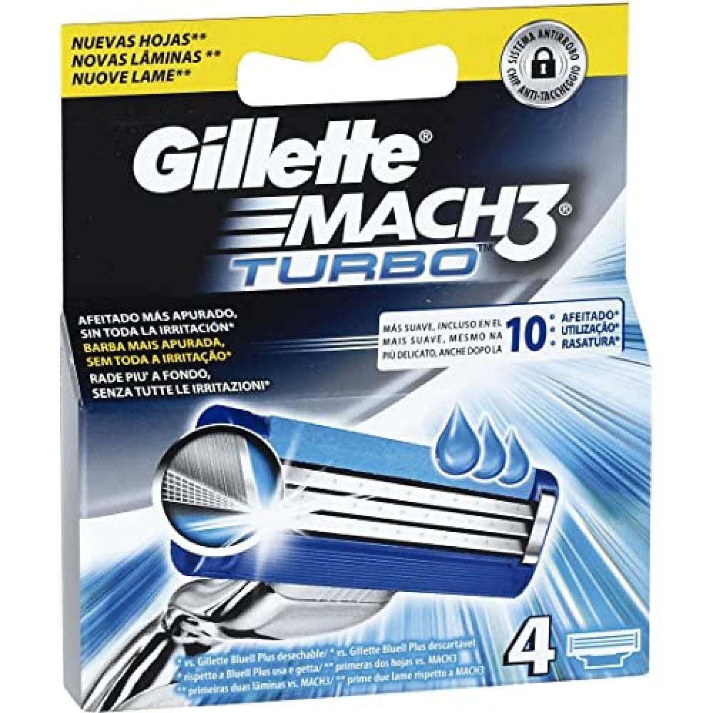 Gillette Mach3 Turbo Men's Razor Refill – 4 Refills