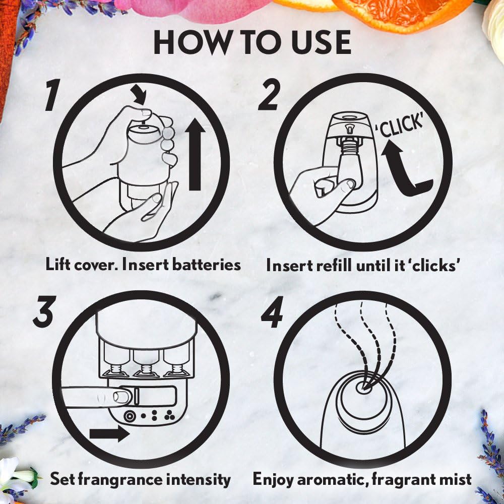 Air Wick Essential Oils Diffuser Mist Refill, Mandarin & Sweet Orange, 1ct, Air Freshener: Health & Personal Care