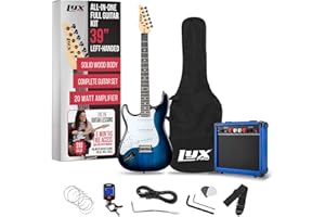 LyxPro Left Hand 39 Inch Electric Guitar and Starter Kit for Lefty Full Size Beginner’s Guitar, Amp, Six Strings, Two Picks, 