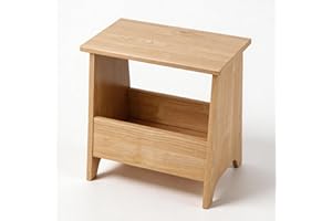 King Oasis Light Oak Low Profile Multi-Functional Storage Side Table - Kids' Nightstand for Bedroom Small Spaces