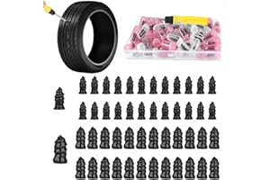 50pcs Tire Repair Rubber Nails Kit with Screwdriver, Quick Vacuum Tire Puncture Repair Tools, 2 Sizes Screw in Tire Plugs, He