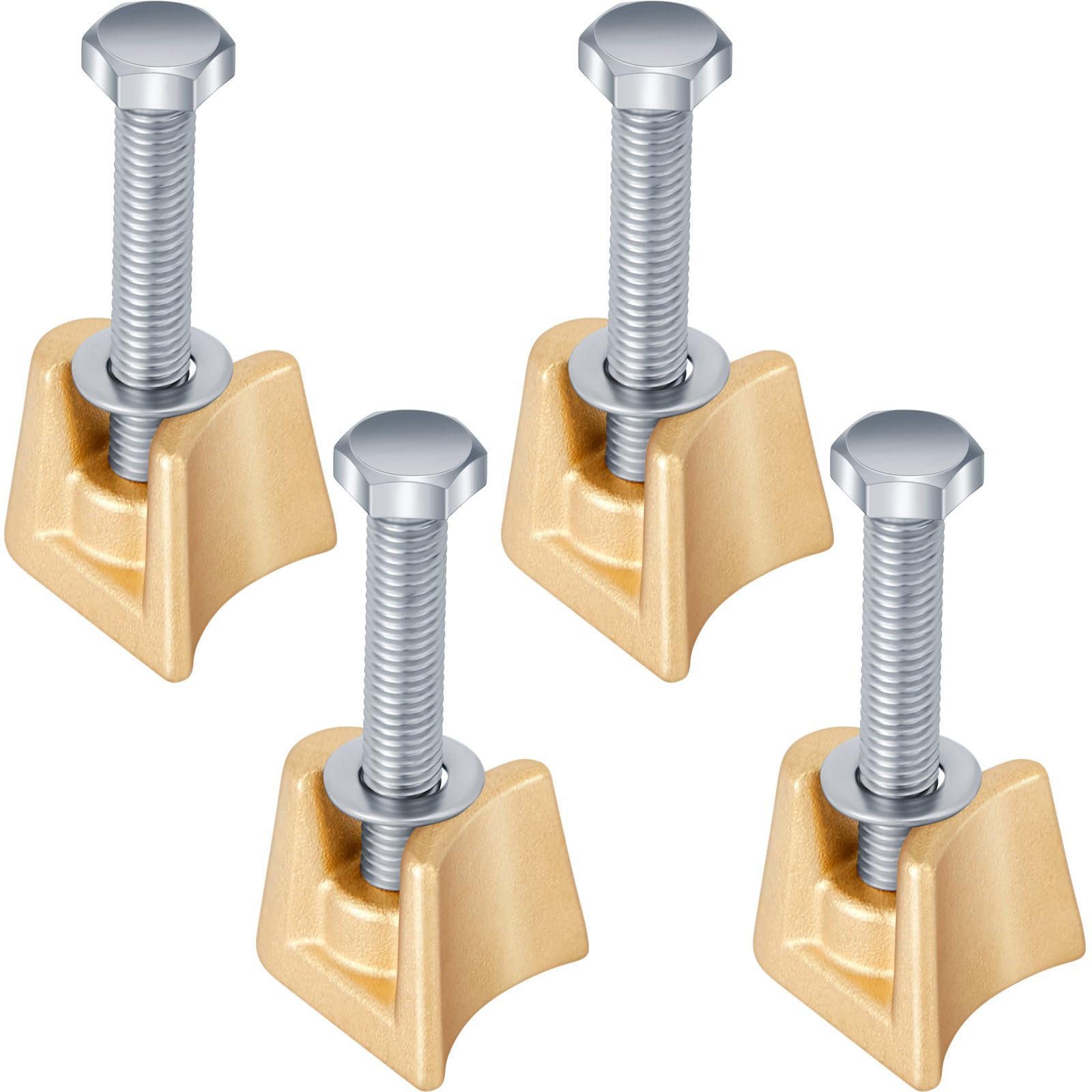 Photo 1 of MorningRo 4 Pack inground Pool Ladder Anchors Pool Cover Parts Wedge Assembly Pw-4c for 4" Rail Anchors, Ps-4019-bc Bronze Railing Swimming Fixture Hardware Including Wedge Bolts and washers