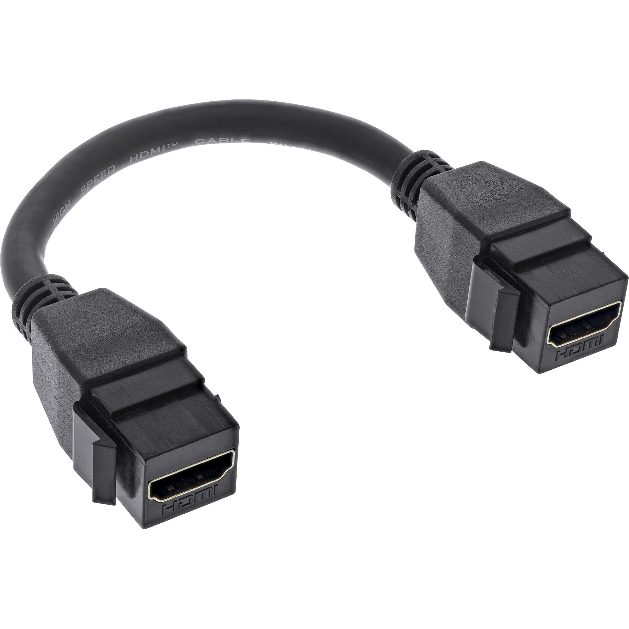 InLine® HDMI 2X Keystone Adapter Cable 4K/60Hz, HDMI A Female/Female, Black, 0.2 m