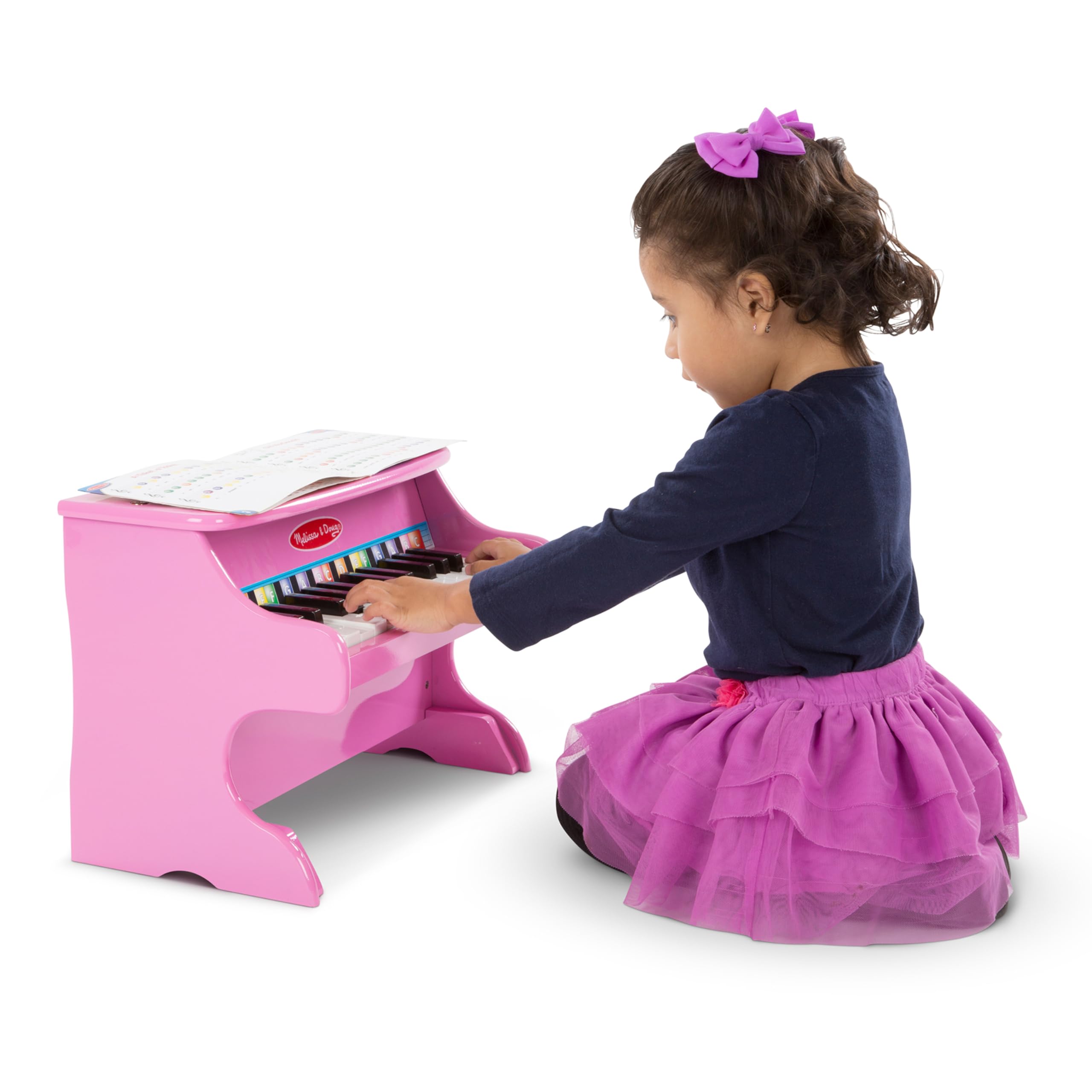 Melissa & Doug Learn-to-Play Pink Piano with 25 Keys and Color-Coded Songbook