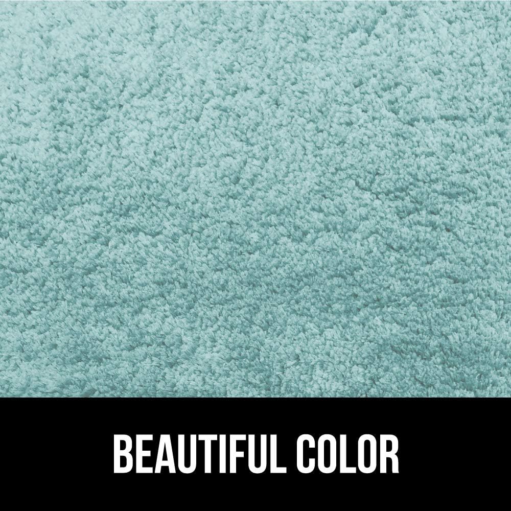 Gorilla Grip Original Premium Luxury Bath Rug, Set of 2 17x24 Inch Rugs, Incredibly Soft, Thick, Absorbent Bathroom Mat Rugs, Machine Wash and Dry Carpet, Plush Mats for Bath Room, Shower, Spa Blue: Kitchen & Dining