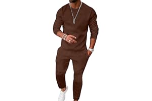 UOUA Mens 2 Piece Sweatsuits Set Long Sleeve Sweatshirt Jogging Sweatpants Tracksuits Outfits