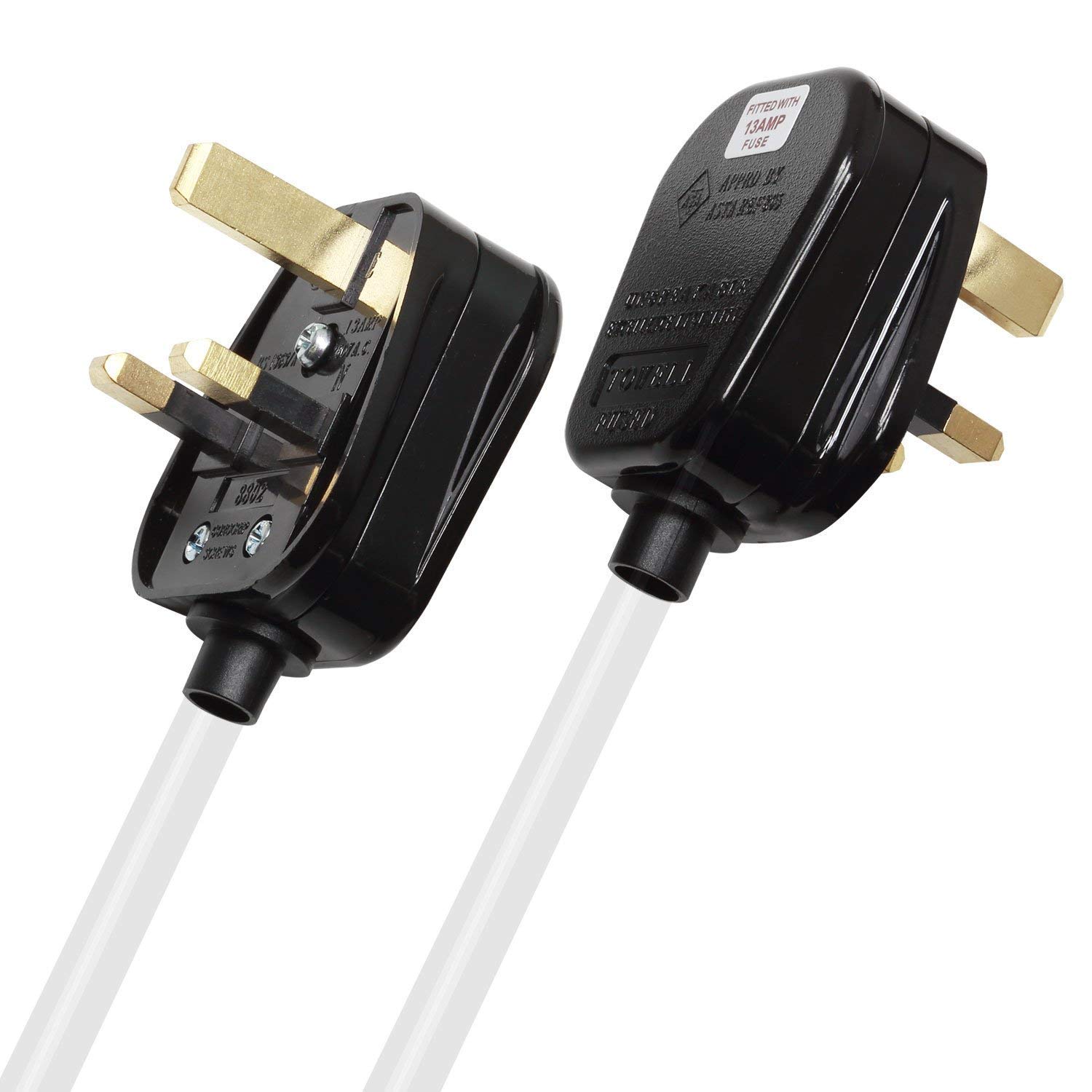 UK 3 Pin Plug 13A Fused Mains Plugs for Security Lights Floodlights