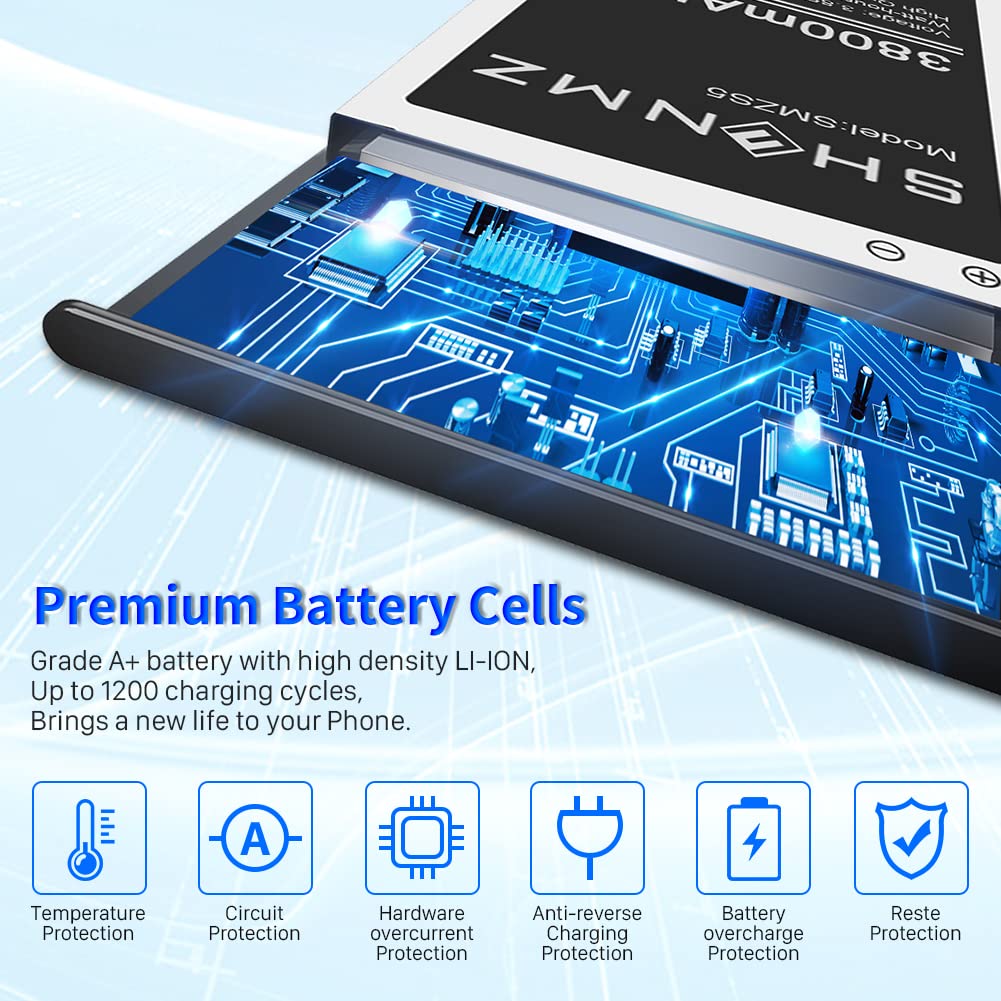 SHENMZ Galaxy S5 Battery,[Upgraded] 3800mAh Li-ion Replacement Battery for Samsung Galaxy S5 / S5 Active AT&T G900A,G900F,G900H,G900R4,I9600,SM-G900V,SM-G900P,SM-G900T,EB-BG900BBC