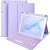 Hamile for iPad 9th Generation Case with Keyboard 10.2 Inch - Backlit Wireless Detachable Folio Keyboard Cover with Pencil Holder for iPad 8th Gen/7th Gen/iPad Pro 10.5"/iPad Air 3rd Gen (Purple)