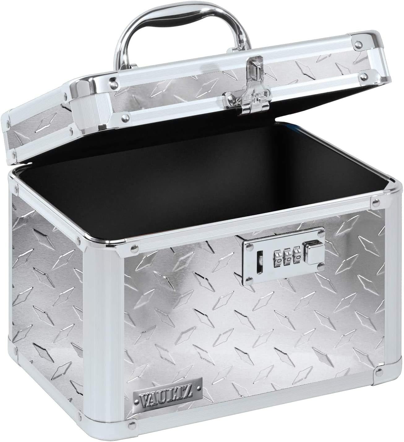 Vaultz Combination Lock Box, 7.75 x 7.25 x 10 Inches, Black (VZ00102-2) : Record Storage Boxes : Office Products
