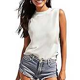 Danny D Women's Sleeveless Sweater Vest Summer Crew Neck Ribbed Knit Pullover Tank Tops