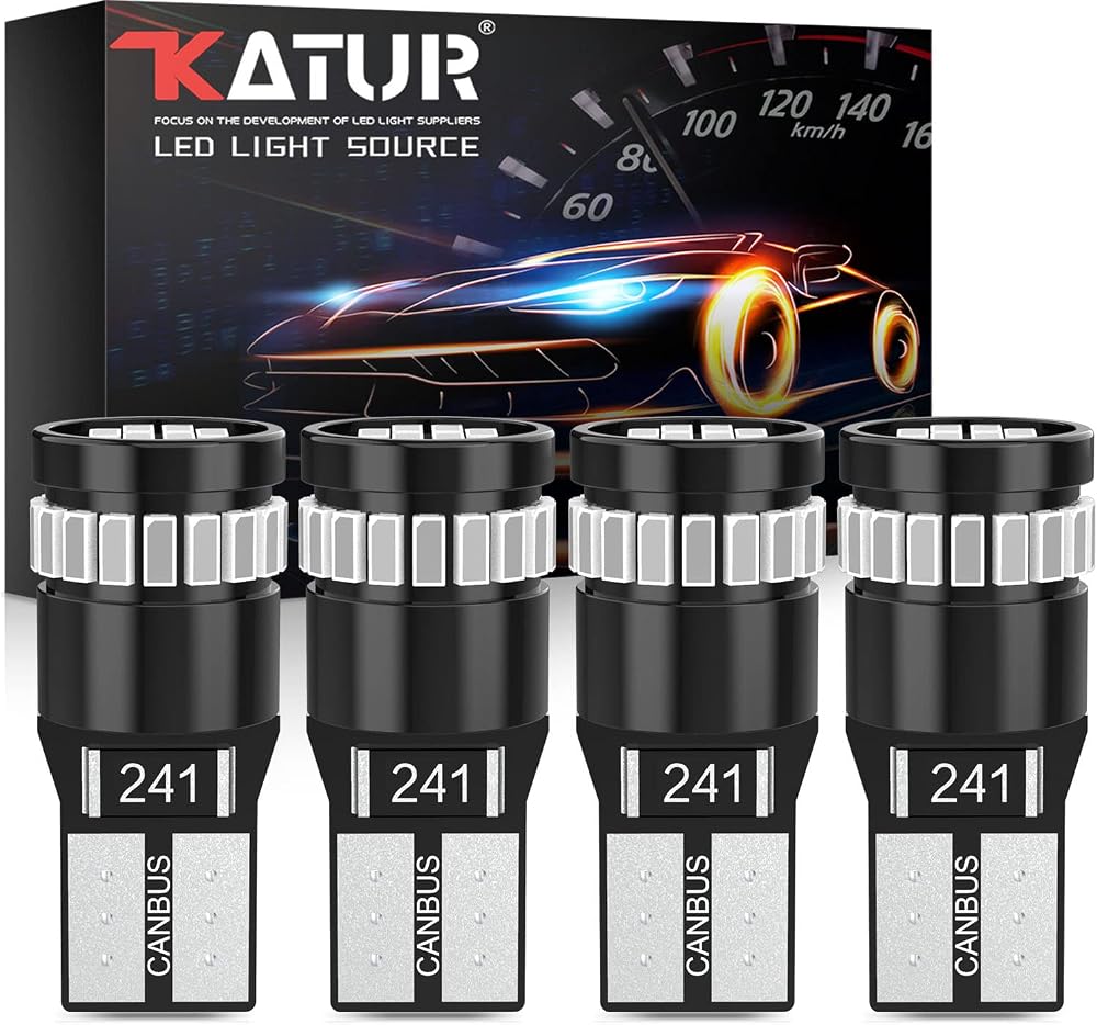 KATUR 194 LED Red Bulbs 24-SMD 3014 W5W 168 194 2825 CANBUS 4pcs