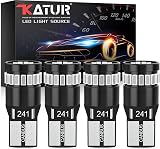 KATUR 194 LED Red Bulbs 24-SMD 3014 W5W 168 194 2825 CANBUS 4pcs