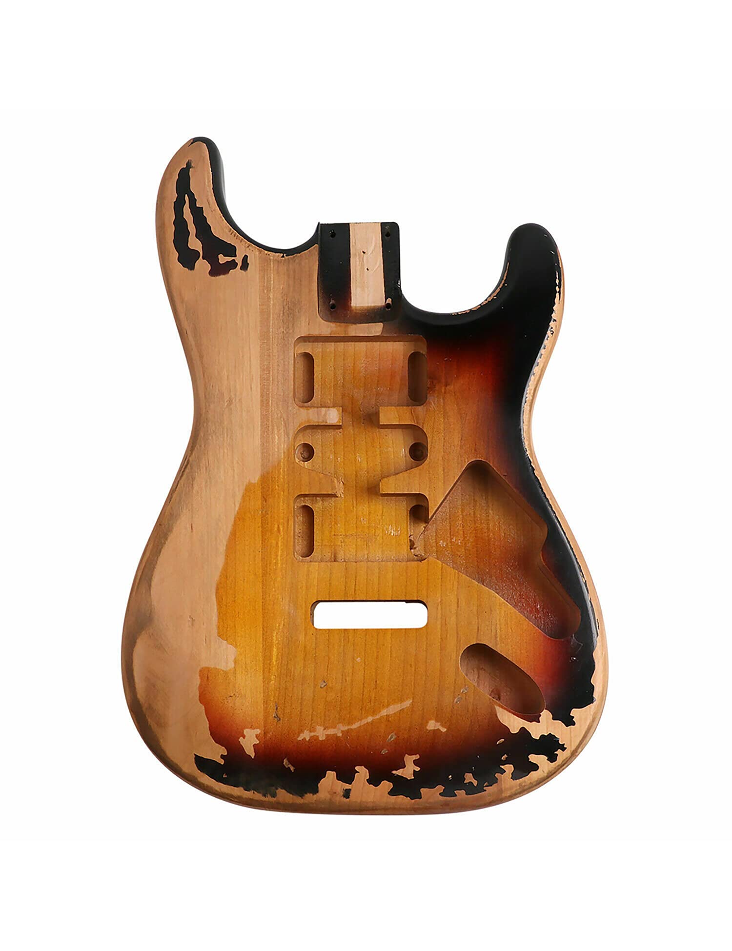 Photo 1 of Sunsmile Relic Electric Guitar Body Nitro Alder Strat Style HSH DIY Guitar Body 3 Tone Sunburst.