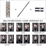 INNSTAR Portable Home Gym Set with Bar, Bench, Squat Bands — 200lbs (Camo Brown) view 4
