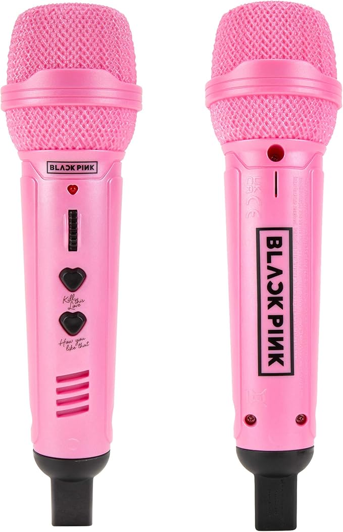 Amazon Com Blackpink Glam Jam Karaoke Microphone 2 Pre Recorded Song Clips Connect And Play Your Music Amplifies Your Voice Volume Control Sing Along To Your Favorite Songs Toys Games