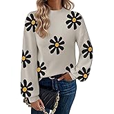 Zeagoo Sweaters for Women Fall Fashion 2025 Trendy Long Sleeve Turtleneck Pullover Lantern Knit Sweater Tops