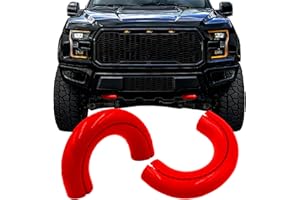 YINNIANETS Custom Tow Hook Covers Fits for 2004-2024 Ford F150 2021-2024 Bronco Base/Big Bend/Outer Banks Accessories Tow Hook Cover Compatible with 2017-2021 Toyota Tundra Accessories (Red)