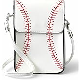 Shinylin Baseball Crossbody Purses Small Bags for Sport Women Cell Phone Bag Purse Leather Women Handbags for Events