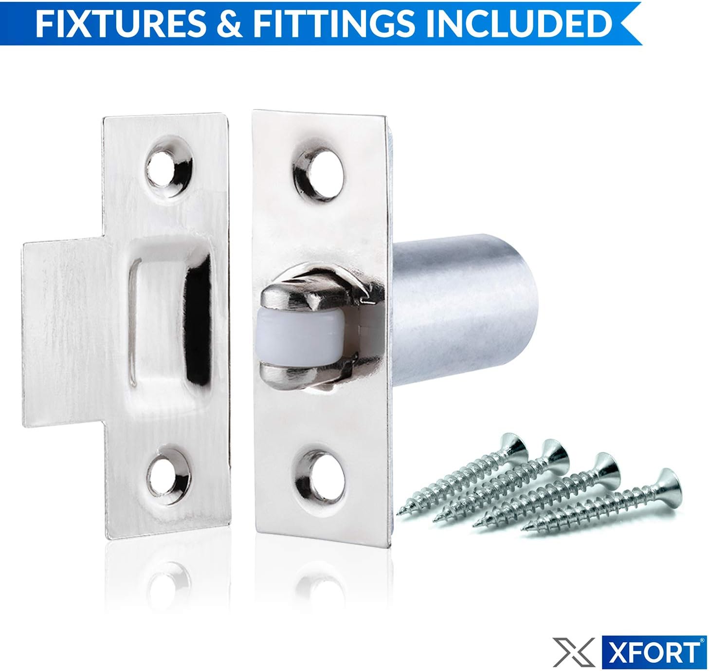 XFORT® Adjustable Roller Catch, Polished Chrome Roller Ball Door Latch, Door Closer When Locking is not Required - Image 3