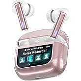 ZIUTY Wireless Earbuds Bluetooth Headphones, ANC/ENC Noise Cancelling, Ear Buds with Multifuntional Touch Screen, 40H Stereo Sound for Sports, IPX7 Clear Calls, 5 EQ for iOS Android (Rose Gold)