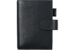Moterm Leather Cover for Moleskine Pocket - Fits Daily/Weekly Planner and Classic, With Pen Loop, Card Slots and Back Pocket (Pebbled-Black)