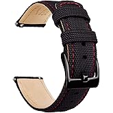 Ritche Christmas Gift Sailcloth Watch Band Quick Release Watch Strap Compatible with Samsung Galaxy Watch 6 Classic 43mm 47mm 40mm 44mmTimex / Seiko / Fossil / Citizen for Men Women, White Elephant Gifts, Stocking Stuffers for Men