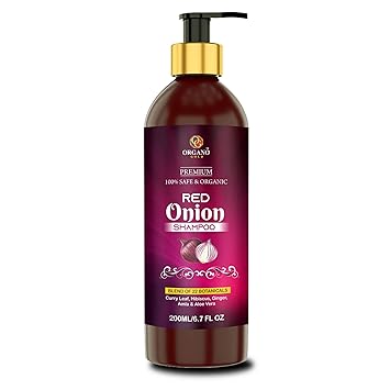 Organo Gold Natural Red Onion shampoo for hair strengthening & hairfall control - Paraben & Sulphate free 200gm