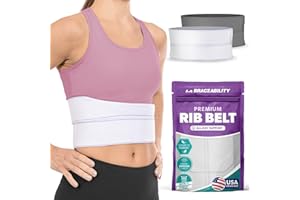 BraceAbility Broken Rib Brace for Women and Men - Rib Protector Compression Wrap, Chest Support Belt for Bruised, Fractured, Dislocated Ribs, Costochondritis Relief, Sternum Brace (Female - White)