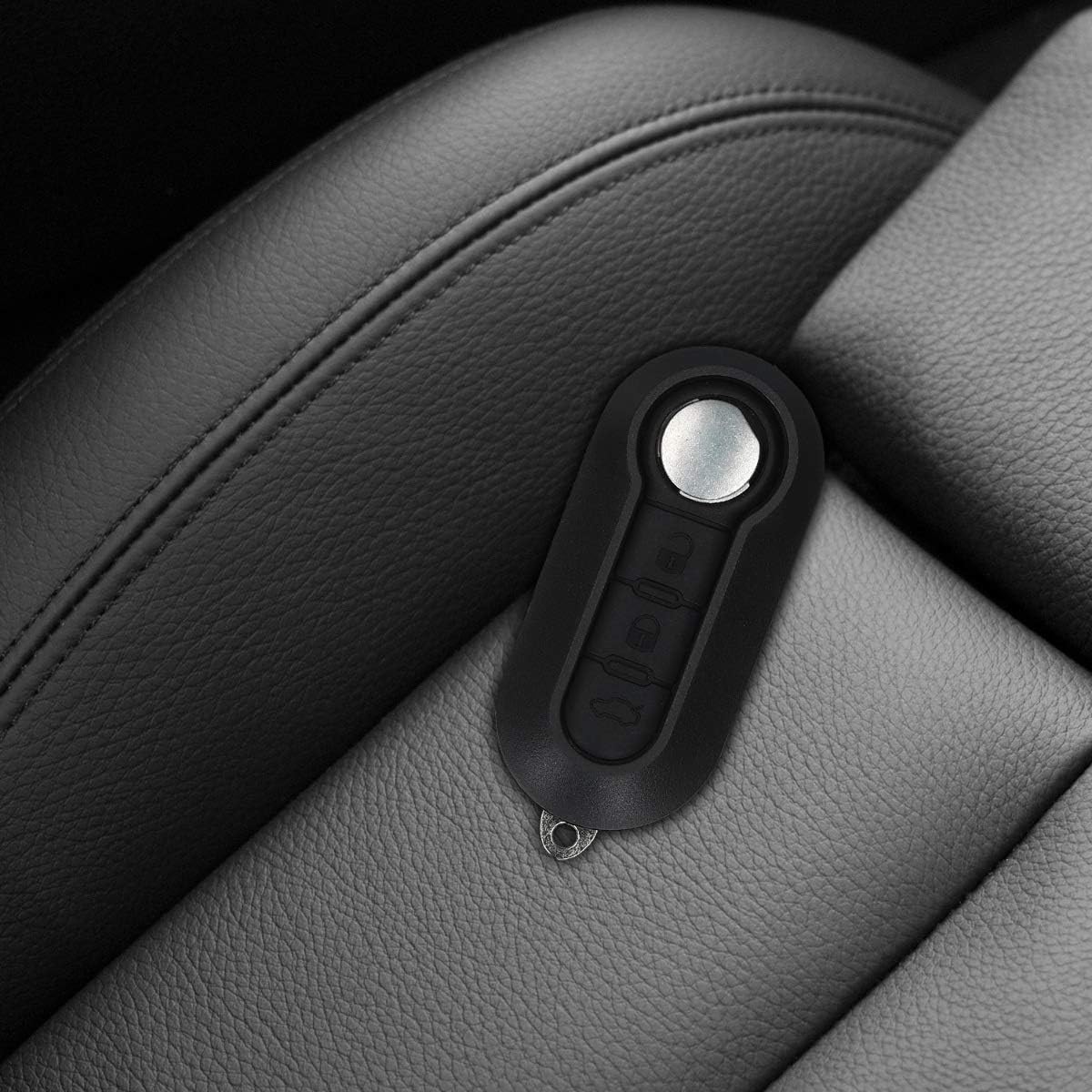 kwmobile Car Key Cover Compatible with Fiat Lancia 3 Button Car Flip Key - Protective Hard Plastic Key Fob Cover Case - Black - Image 3