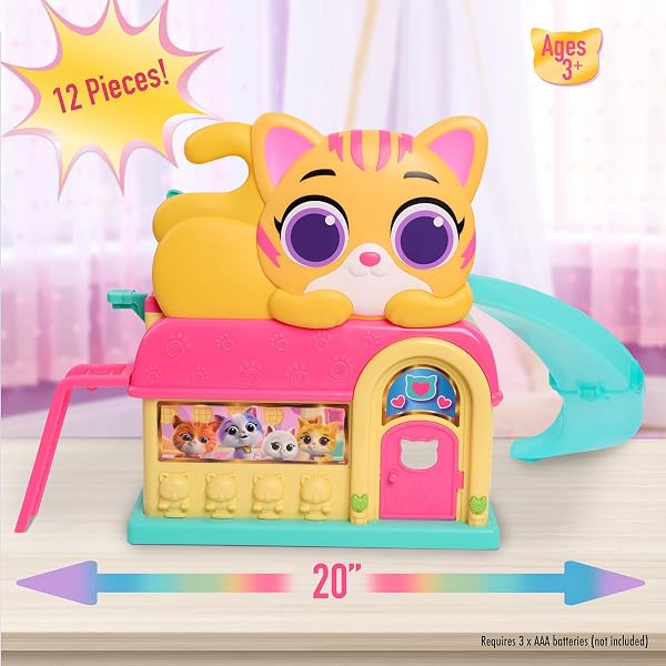 JUST PLAY DISNEY JUNIOR SUPERKITTENS SET 51CM WIDE WITH SOUND AND LIGHT EFFECTS, 10 ACCESSORIES, IMITATION GAMES, TOYS FOR CHILDREN OF 3