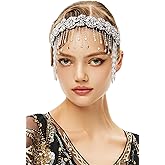 BABEYOND 1920s Flapper Headpiece Roaring 20s Headband Great Gatsby Headband Chain for Women Vintage Hair Accessory