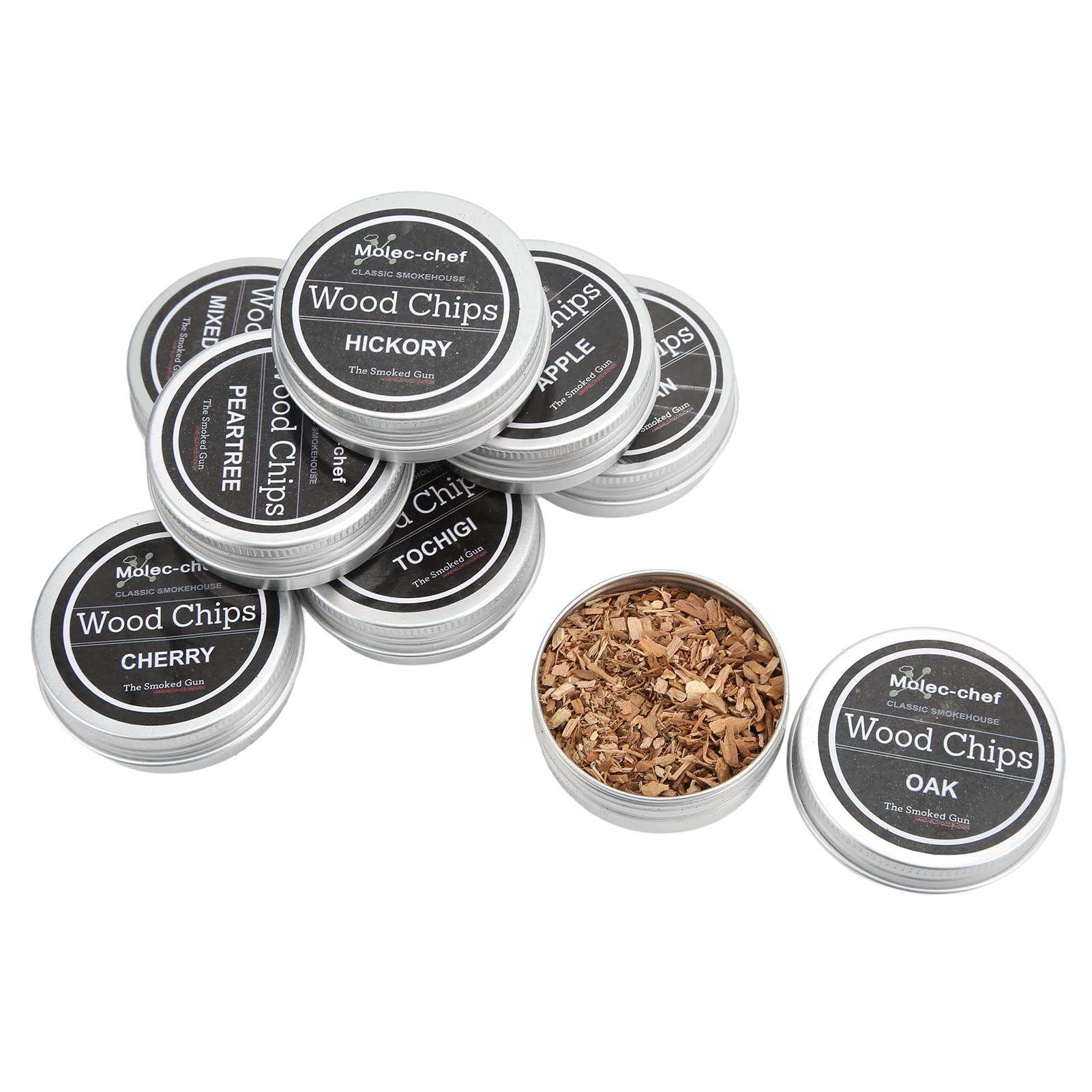 8PCS Smoking Chips Whiskey Smoking Chips Seafood Wood Smoking Chip Cocktail Smoker Kit Smoking Chips for Smoked Drinks