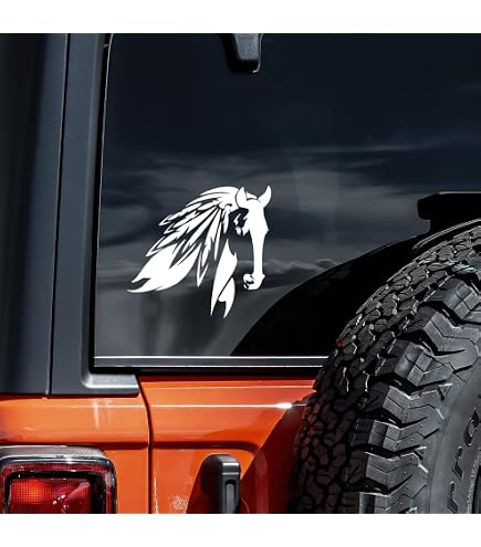Printbeat Horse Head Silhouette Vinyl Decal - White, 8" X 5" Bumper Sticker For Car, Truck, Laptop