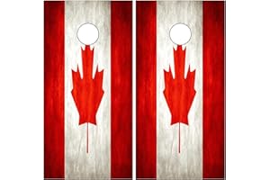 Canada Canadian Flag Cornhole Board Skin Wrap Decal for Outdoor Bean Bag Toss Game Vinyl Stickers Dimensions: 2' x 4' (2xpcs.