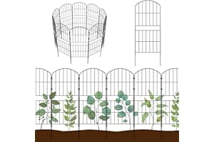 KIMAZO Decorative Garden Fence Fencing 7 Pack, 32.5in (H) x 10ft (L) Rustproof Metal Wire Panel Border Animal Barrier for Dog, Flower Edging for Yard Landscape Patio Outdoor Decor