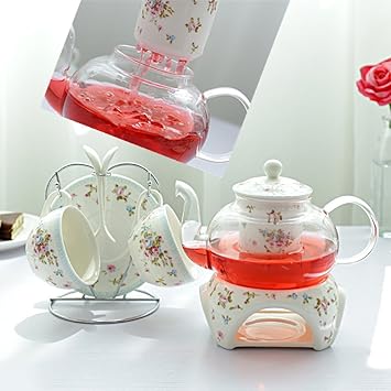 Amazon Nature Park 白い食器 陶器 ティーセット 茶器セット ティーポット セット ソーサー付きカップセット ティーカップセット コーヒーカップ セット 紅茶ポット 2客セット 6点入 Np Qxt002 600ml ティーポット オンライン通販