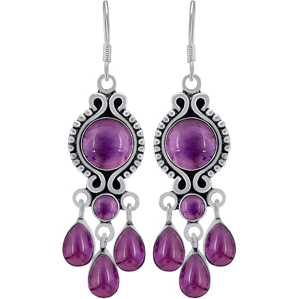 Handmade Natural Turquoise Chandelier Earrings – Sterling Silver Hooks, Bohemian Style