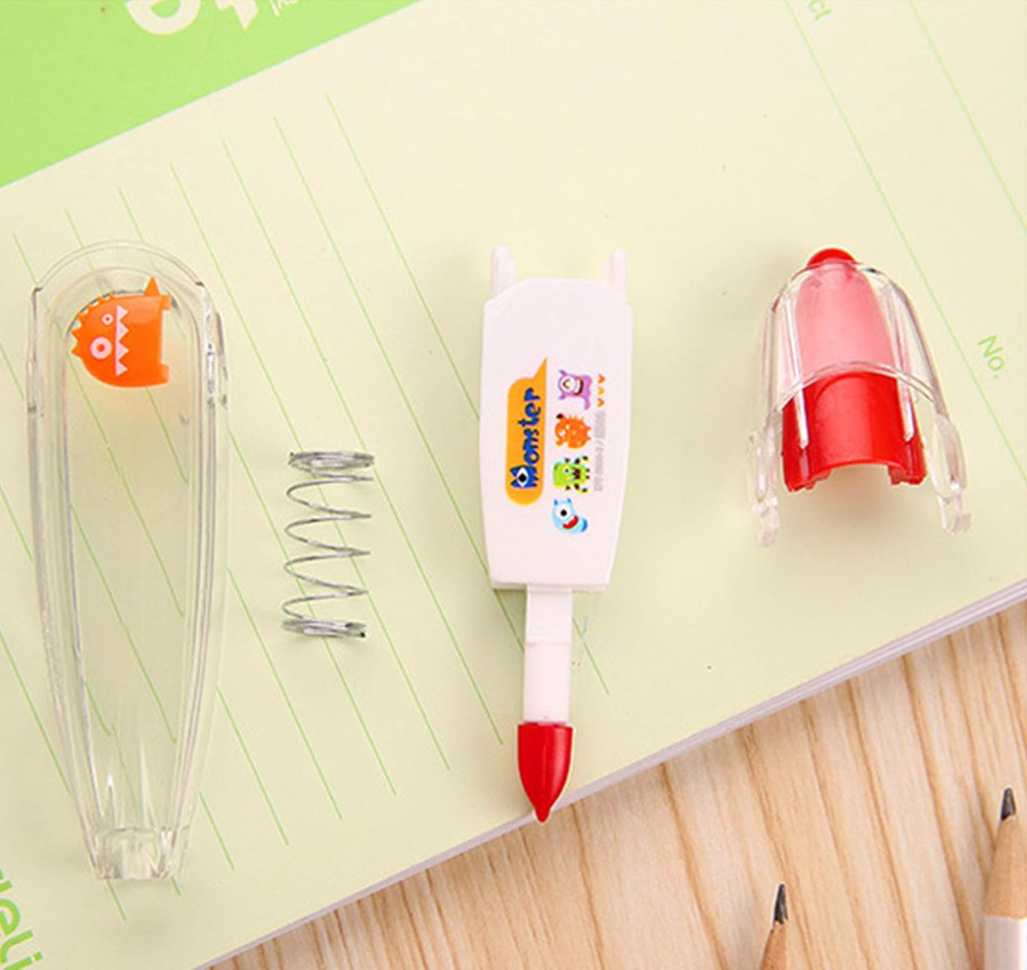 AUEAR, 5 Pack Correction Tape Cute Cartoon Push Tape Sticker Machines Kawaii Decorative Correction Tape for Scrapbooking Diary Planner Journal DIY Crafts (Owl/Cat/Monster/Letter A/Dog Design) : Office Products