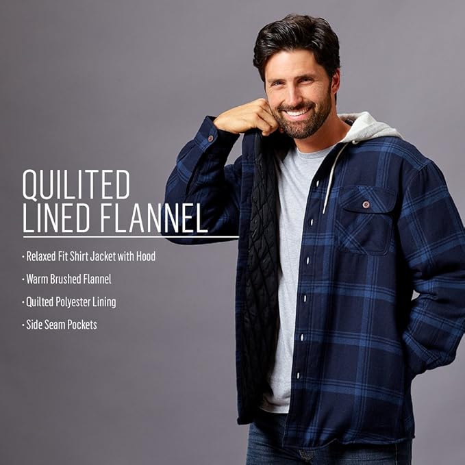 wrangler quilted lined flannel shirt