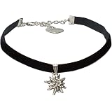 Alpenflüstern Bavarian Jewelry Set – Satin Ribbon Necklace & Earrings With Rhinestone Edelweiss For Dirndl & Oktoberfest - View #6