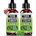 (2 Pack) Organic Moringa Liquid Drops for Energy,Metabolism Immune Support,Moringa Leaf Extract 6X Absorption Than Powder Capsules,Green Superfood Supplement for Women Men