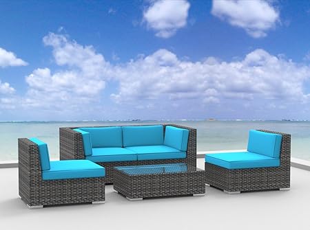 Amazon Com Urban Furnishing Rio 5pc Modern Outdoor Wicker
