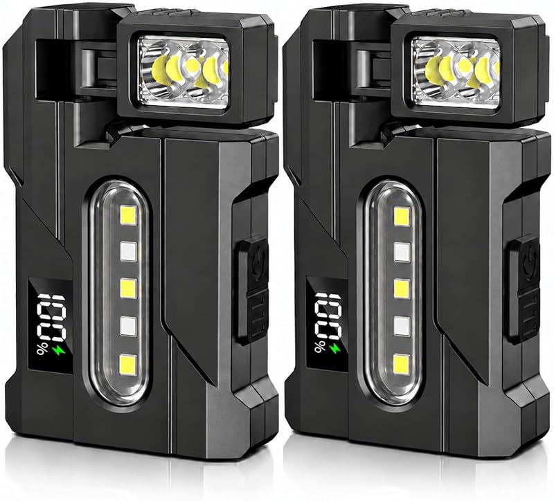 Taschenlampe LED Aufladbar, Mini EDC Taschenlampe mit LCD-Display