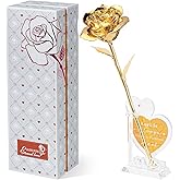 Mikasol 24K Gold Dipped Golden Rose – Elegant Eternal Flower with Message Puzzle Stand – Gift of Appreciation for Mom, Wife, or Mentor